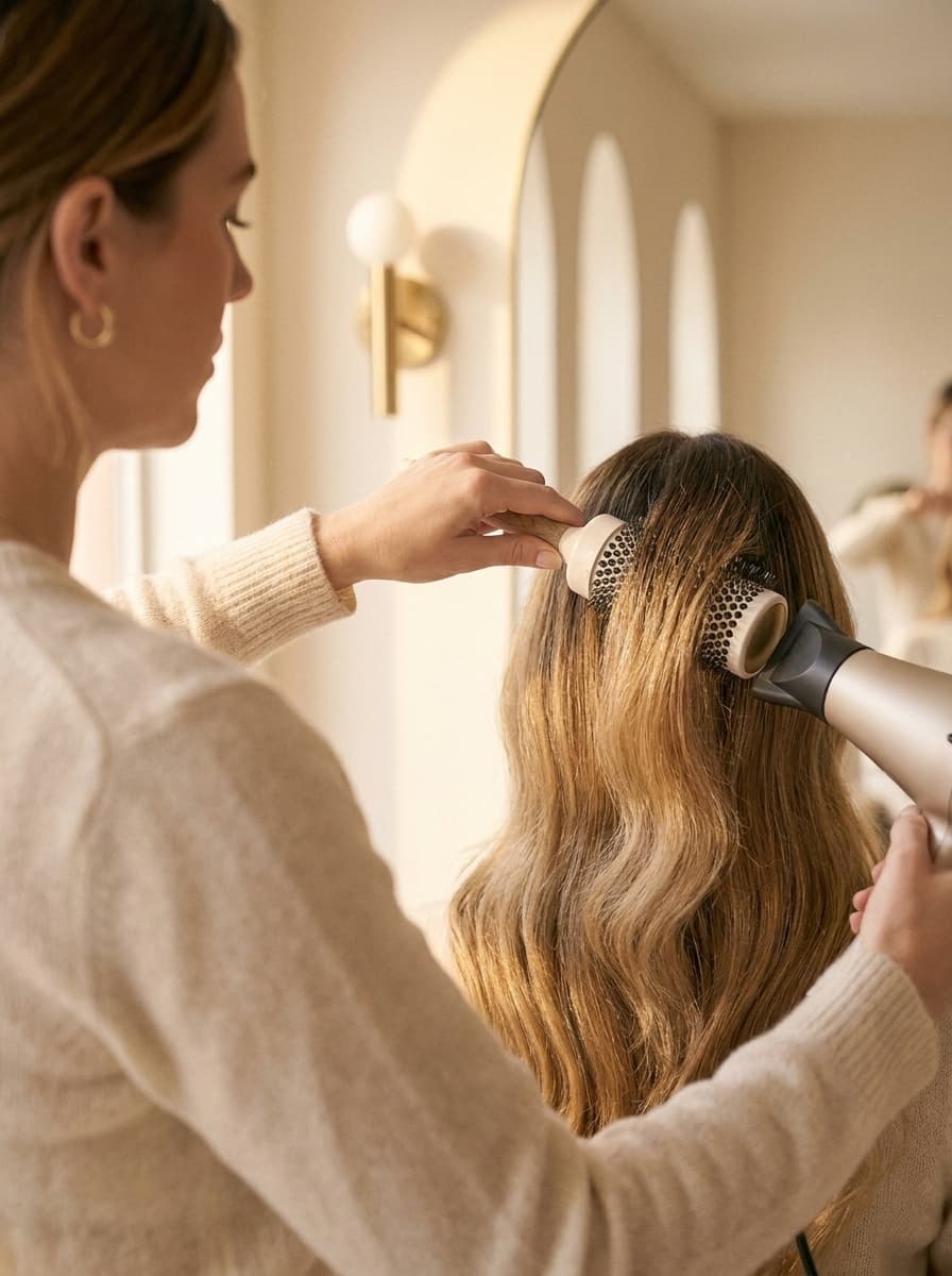 Razo bei der Arbeit — Föhn-Styling im Studio